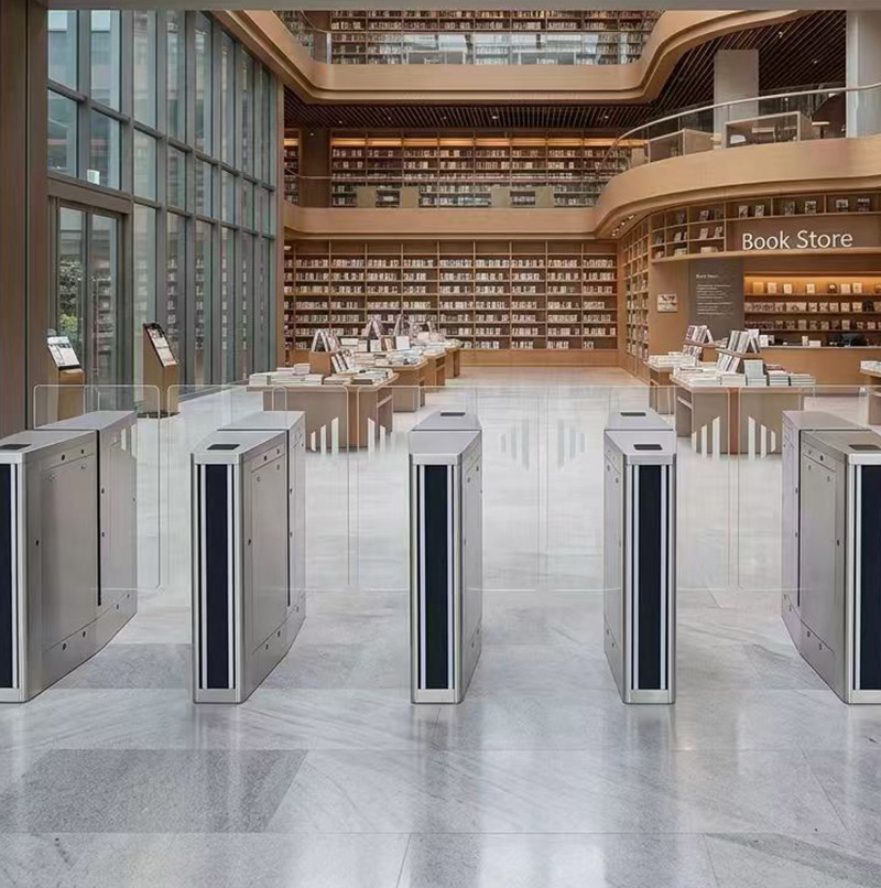 Library Access Silent High Panel Sliding Turnstile Library access silent high panel sliding turnstile